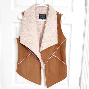 Sanctuary | Faux Suede Shearling Sherpa Vest